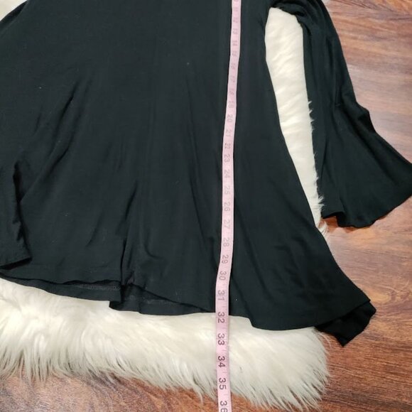 Gypsy Warrior Long Sleeve Keyhole Mock Neck Mini Dress Black Women's Size M - Picture 7 of 10